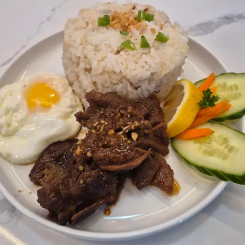 Beef tapa with garlic fried rice and egg